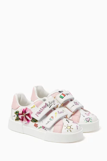 Portofino Printed Sneakers in Leather