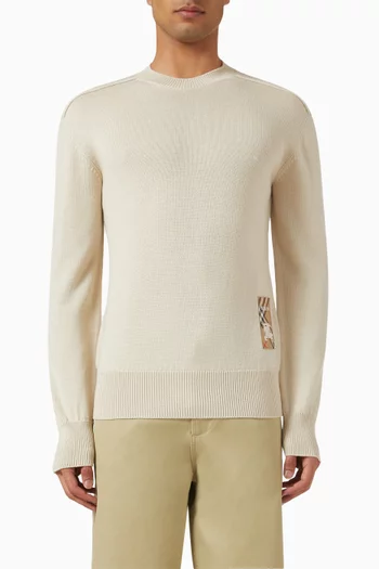 Check Label Sweater in Wool