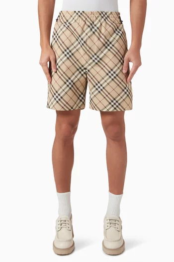 Check Shorts in Twill