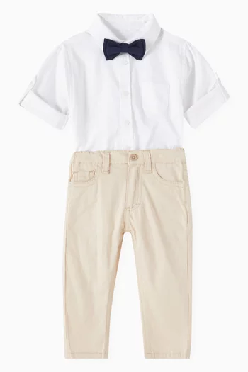 Button-down Bow Shirt Romper