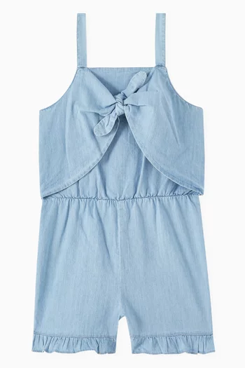 Knot Romper in Denim