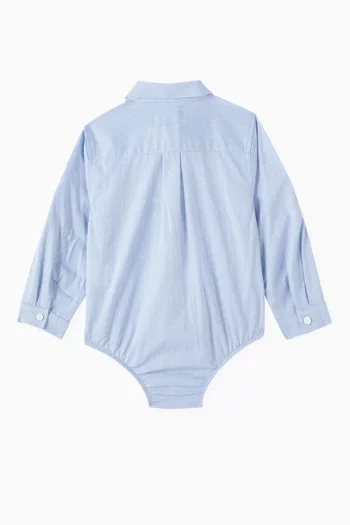 Button-down Bow Shirt Bodysuit