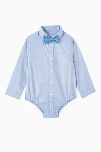Button-down Bow Shirt Bodysuit