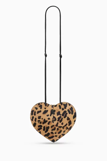 Le Coeur Leopard-print Crossbody Bag in Haircalf Leather