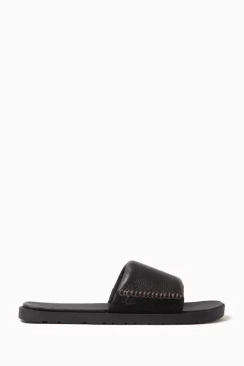 Seaside II Slides in Leather