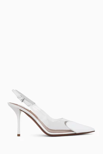 حذاء كلاسيك لو كور بسير خلفي وكعب 90 مم عجل لامع