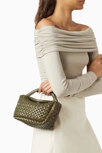 حقيبة كوبل صغيرة بيد علوية جلد مجدول