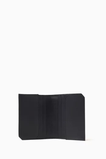 Piccolo Flap Card Case in Intrecciato Leather