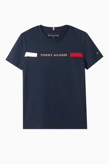 Logo Rib-Knit Insert T-Shirt