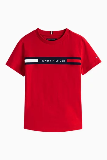 Logo Rib-Knit Insert T-Shirt