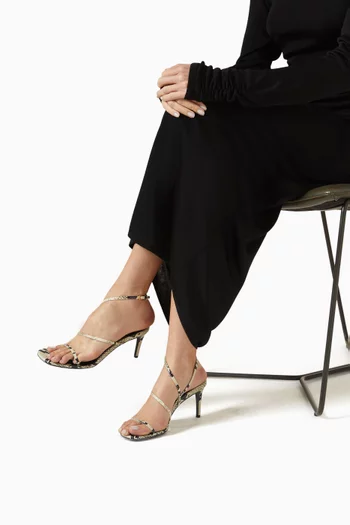 Loop 75 Sandals in Python-embossed Calf Leather