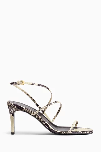 Loop 75 Sandals in Python-embossed Calf Leather