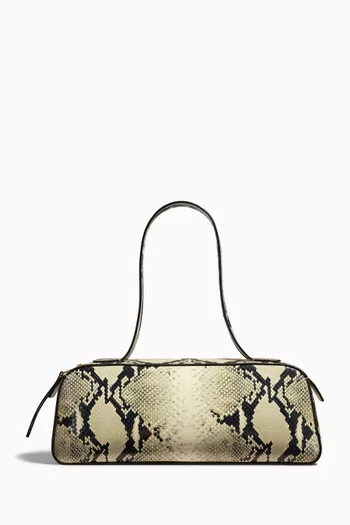 Simona Shoulder Bag in Python-embossed Calf Leather