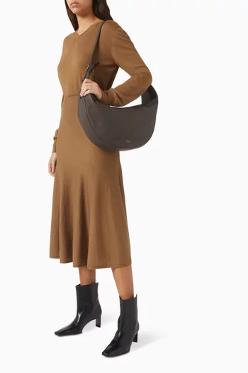 Augustina Hobo Shoulder Bag in Calf Leather