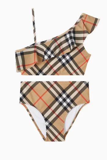 Burberry pattern bikini top