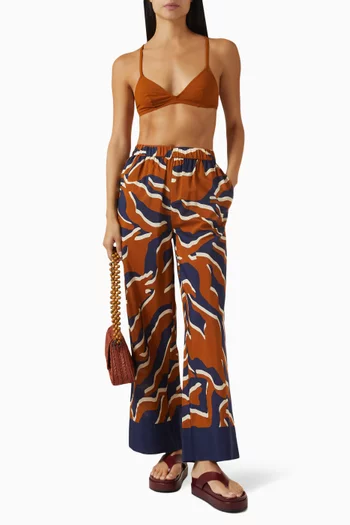Atoll Printed Pants in Cotton-silk