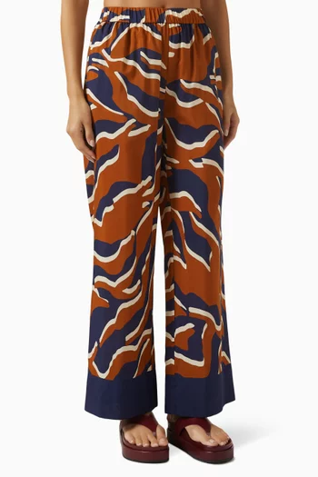 Atoll Printed Pants in Cotton-silk