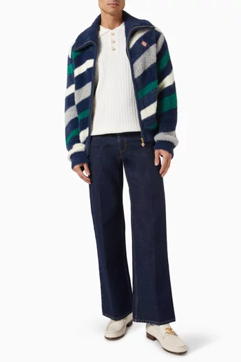Logo Polo Shirt in Boucle-knit