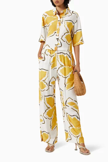 Zuri Wide-leg Pants in Viscose-blend