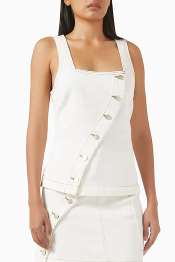 Tabitha Wave Button Top in Cotton