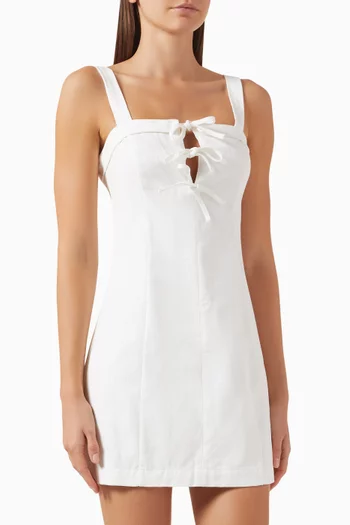 Imogen Tie Mini Dress in Cotton