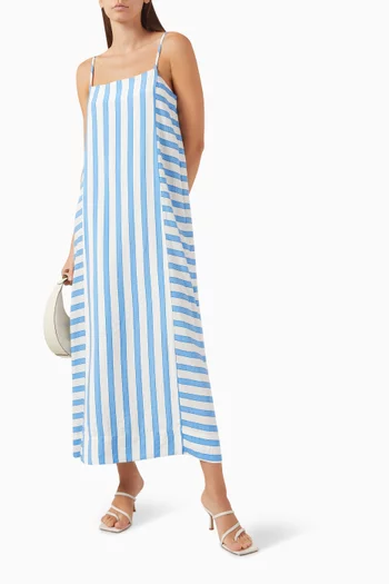 Nimue Stripe Midi Dress in Viscose-blend