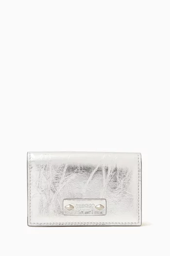 Nello Wallet in Metallic Textured Leather