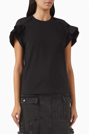 Combo Drape T-shirt in Cotton-blend