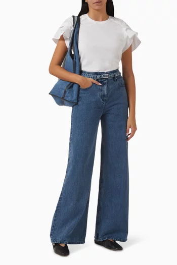 Combo Drape T-shirt in Cotton-blend