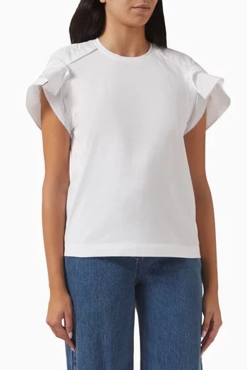 Combo Drape T-shirt in Cotton-blend