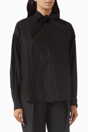 Tie-neck Oversized Blouse