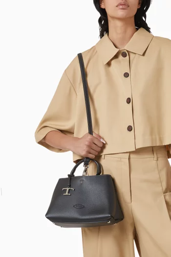 Micro Top-handle Bag in Leather