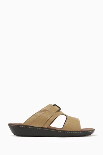 T Sandals in Leather