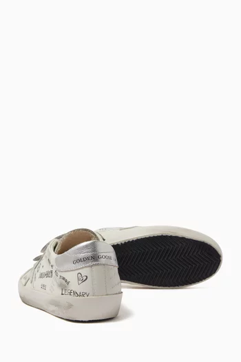 Old School Printed Sneakers in Leather
