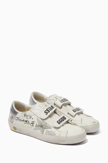 Old School Printed Sneakers in Leather