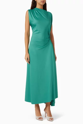 パネル加工★スリップオン★ワンピース★ VICTORIA BECKHAM VICTORIA BECKHAM - Cami Open Back Satin Midi Slip Dress