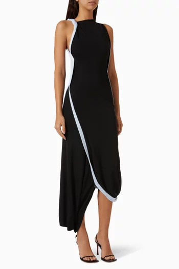 パネル加工★スリップオン★ワンピース★ VICTORIA BECKHAM VICTORIA BECKHAM - Cami Open Back Satin Midi Slip Dress