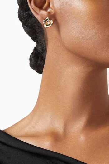 أقراط لولو معدن مطلي ذهب عيار 18