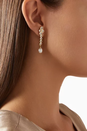 Aster Drop Earrings in 18kt Gold-plated Metal