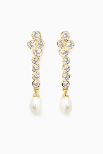 Aster Drop Earrings in 18kt Gold-plated Metal