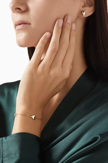 Mini Heart Earrings in 18kt Gold-plated Metal