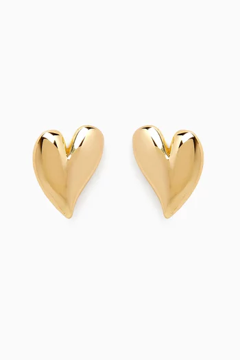 Mini Heart Earrings in 18kt Gold-plated Metal