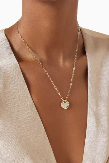 Heart Link Necklace in 18kt Gold-plated Metal