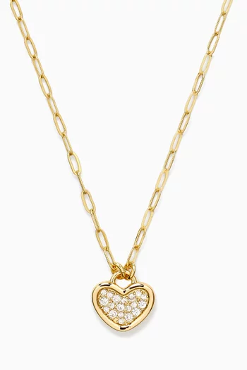 Heart Link Necklace in 18kt Gold-plated Metal