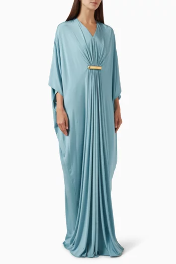 Deep V-neck Kaftan in Viscose-jersey