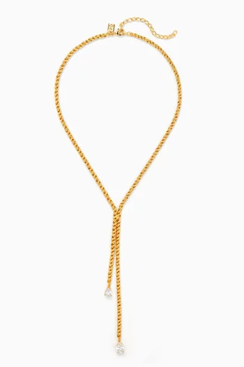 Soulmate Lariat Necklace in 18kt Gold-plated Brass