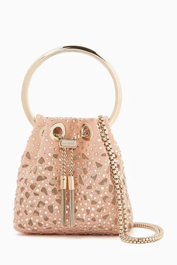 Micro Bon Bon Bag in Suede & Mesh