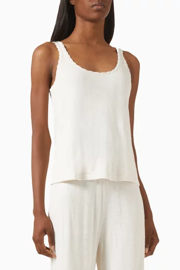 سترة بلا أكمام بحياكة دقيقة مزيج قطن