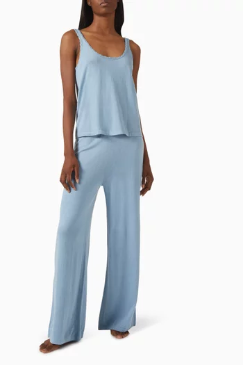 سترة بلا أكمام بحياكة دقيقة مزيج قطن