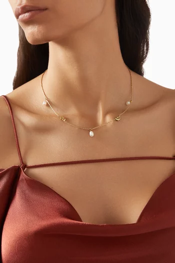 Lucille Pendant Necklace in Gold-plated Steel